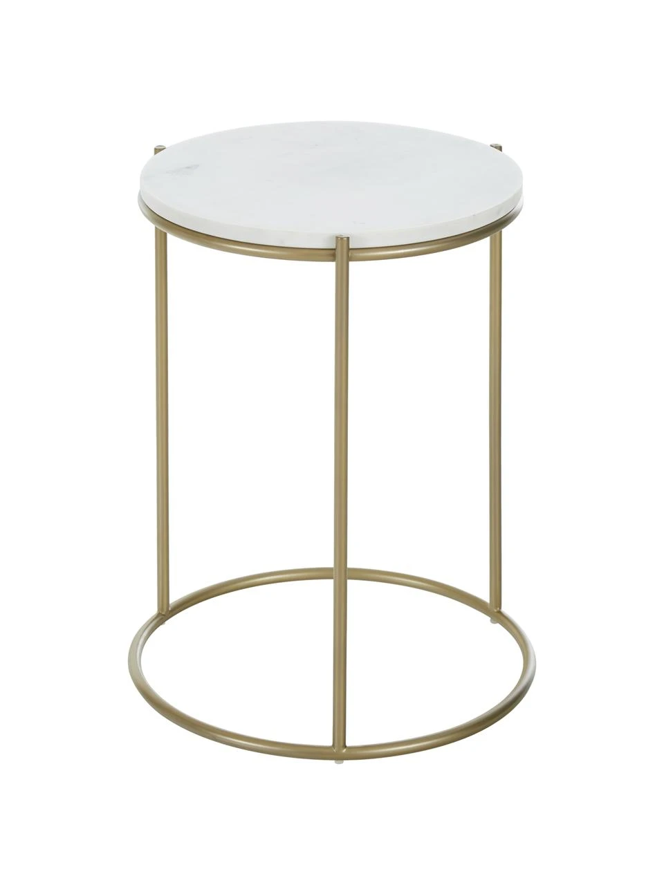 Westwing Collection Runder Marmor-Beistelltisch Ella, Ø 40 x H 50 cm