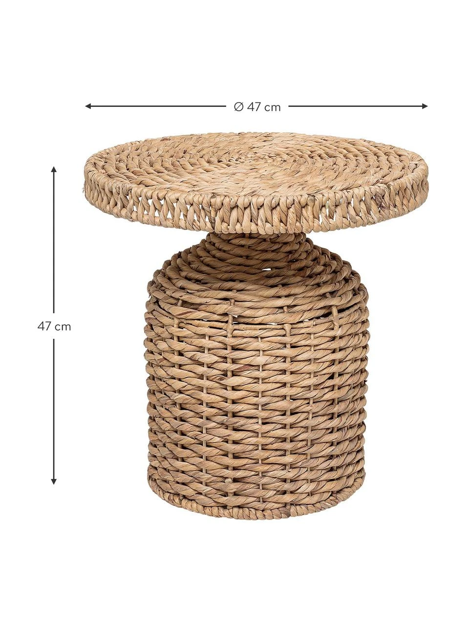 Bloomingville Runder Rattan-Beistelltisch Camo, Ø 47 x H 47 cm – Bild 4