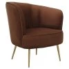 Westwing Collection Samt-Cocktailsessel Louise in Braun, B 76 x T 75 cm