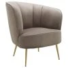 Westwing Collection Samt-Cocktailsessel Louise in Taupe, B 76 x T 75 cm