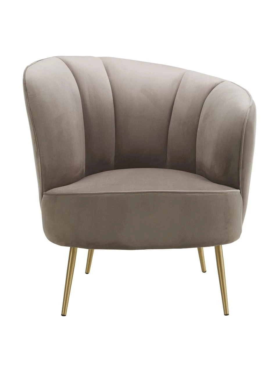 Westwing Collection Samt-Cocktailsessel Louise in Taupe, B 76 x T 75 cm – Bild 4