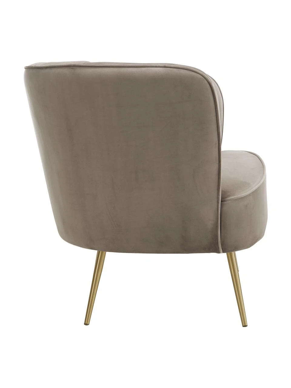 Westwing Collection Samt-Cocktailsessel Louise in Taupe, B 76 x T 75 cm – Bild 5