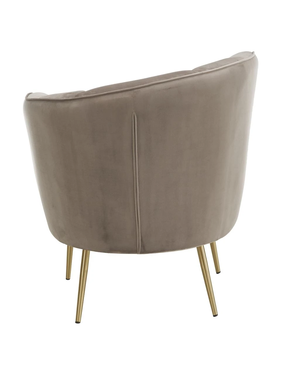 Westwing Collection Samt-Cocktailsessel Louise in Taupe, B 76 x T 75 cm – Bild 6