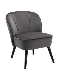Anderson Samt-Cocktailsessel Lucky in Grau, B 59 x T 68 cm