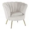 Westwing Collection Samt-Cocktailsessel Oyster in Beige, B 81 x T 78 cm
