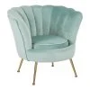 Westwing Collection Samt-Cocktailsessel Oyster in Türkis, B 81 x T 78 cm