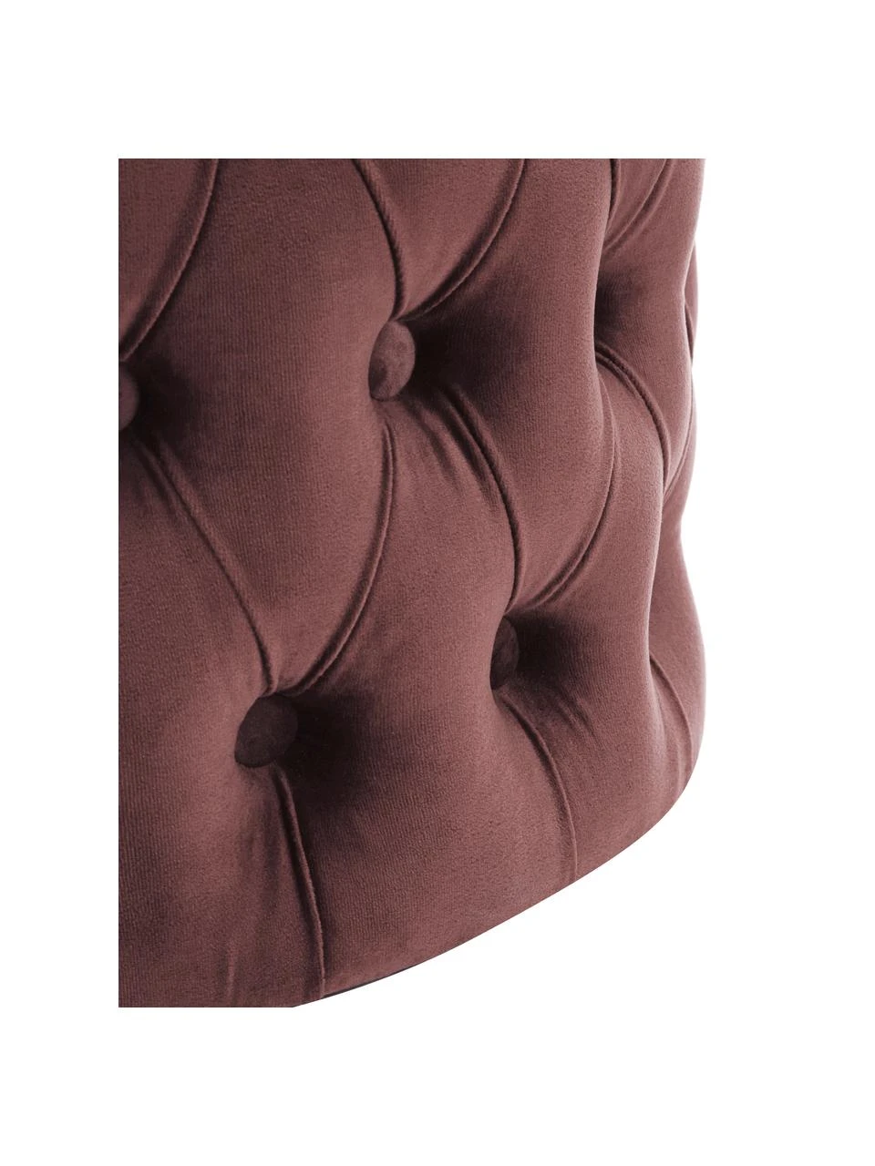 Westwing Collection Samt-Hocker Chiara mit Stauraum in Rostbraun, Ø 50 x H 42 cm – Bild 6