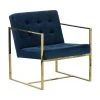 Westwing Collection Samt-Loungesessel Manhattan in Blau, B 70 x T 72 cm