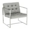 Westwing Collection Samt-Loungesessel Manhattan in Grau, B 70 x T 72 cm