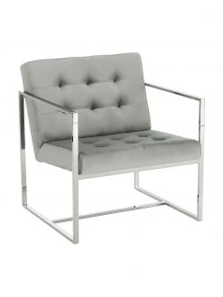 Westwing Collection Samt-Loungesessel Manhattan in Grau, B 70 x T 72 cm
