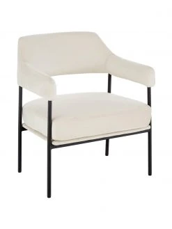 Westwing Collection Samt-Loungesessel Zoe in Weiß, B 67 x T 66 cm