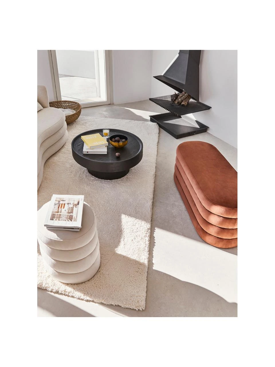 Westwing Collection Samt-Polsterbank Alto in Braun, B 110 x H 47 cm – Bild 4