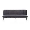 Samt-Schlafsofa Hayley in Grau mit Holz-Füßen, ausklappbar, B 200 x T 89 cm