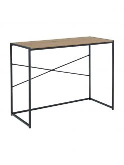 Schmaler Schreibtisch Seaford aus Holz und Metall, B 100 x T 45 cm