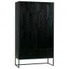 Schwarzes Highboard Silas aus Holz, B 85 x H 149 cm