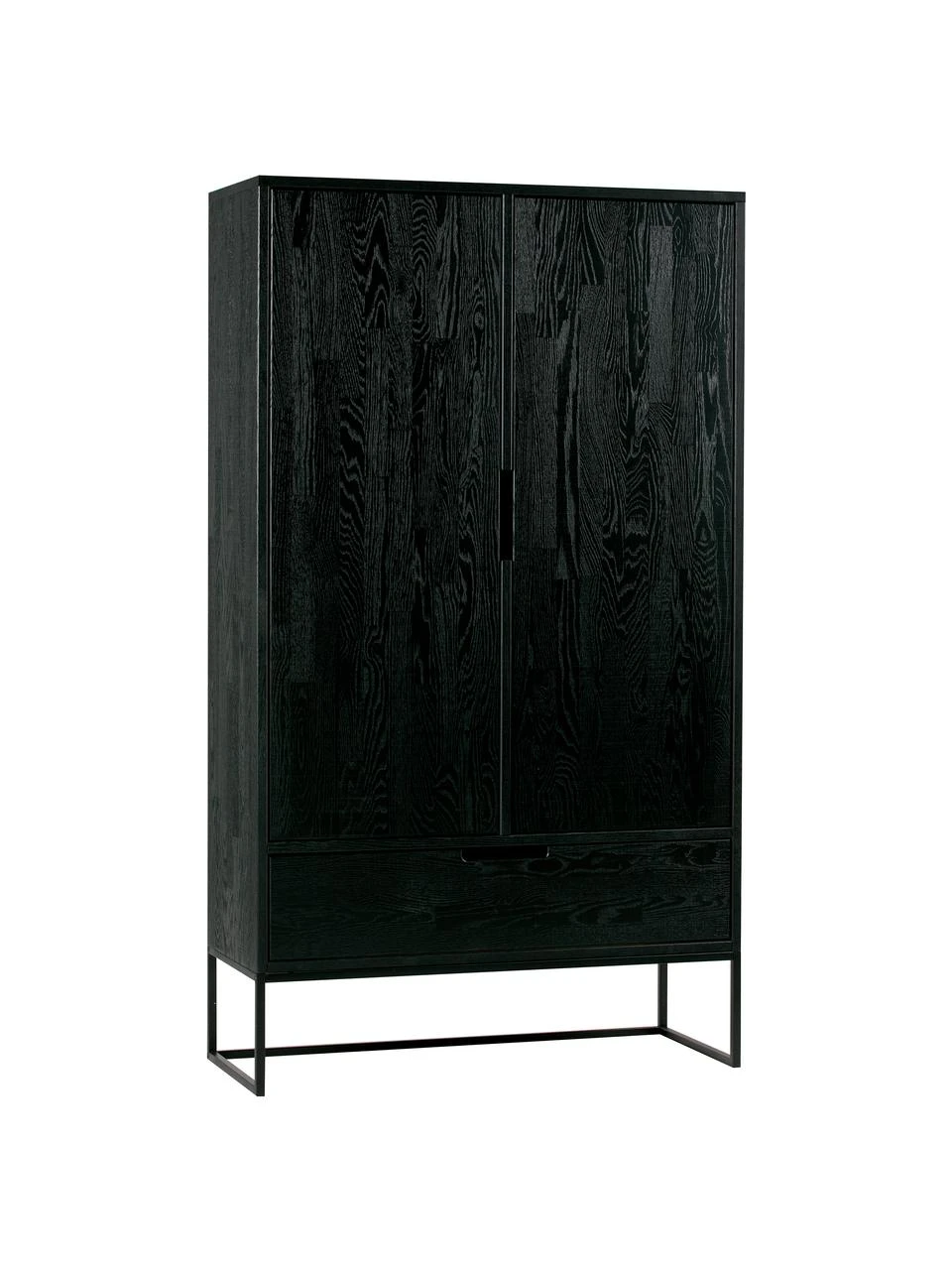 Schwarzes Highboard Silas aus Holz, B 85 x H 149 cm