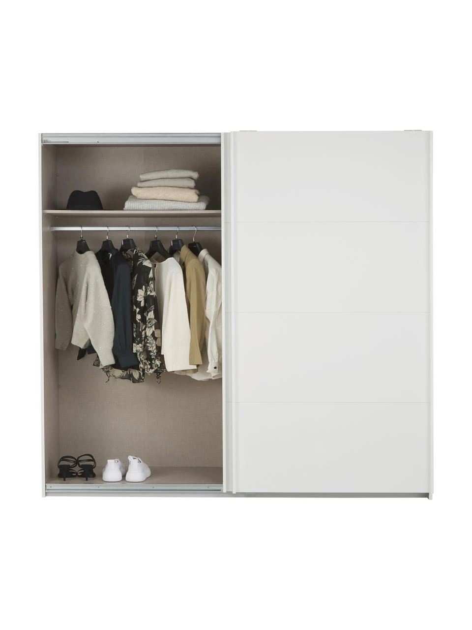 Schwebetürenschrank Mia in Weiß, 2-türig, B 225 x H 210 cm – Bild 3
