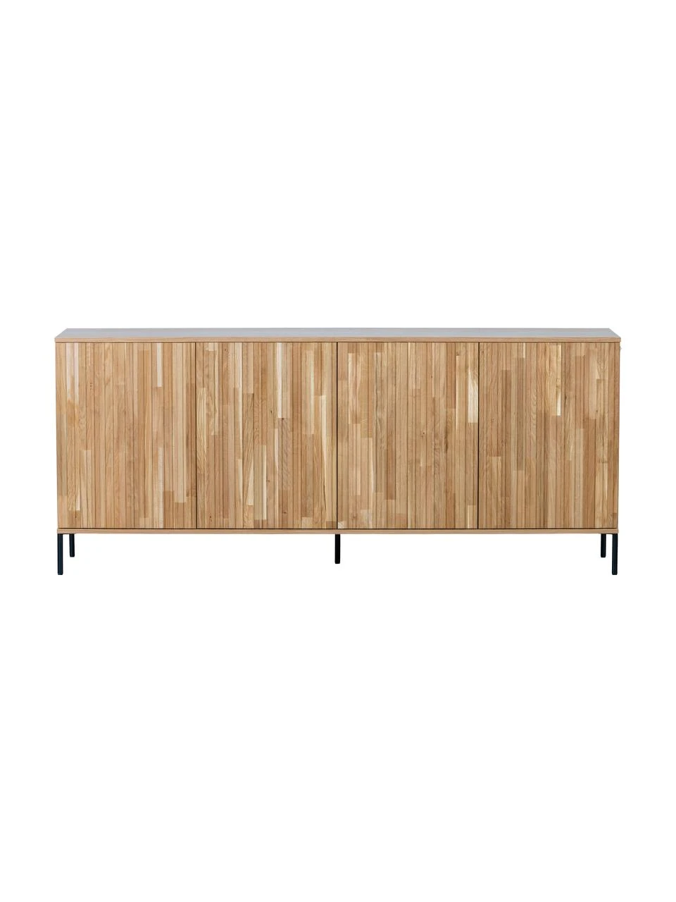 Sideboard Avourio mit geriffelter Front aus Eichenholz, 4-türig, B 200 x H 85 cm – Bild 5