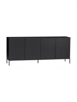 Sideboard Avourio mit geriffelter Front aus Kiefernholz, 4-türig, B 200 x H 85 cm