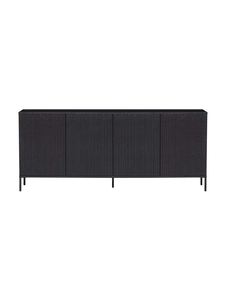 Sideboard Avourio mit geriffelter Front aus Kiefernholz, 4-türig, B 200 x H 85 cm – Bild 5