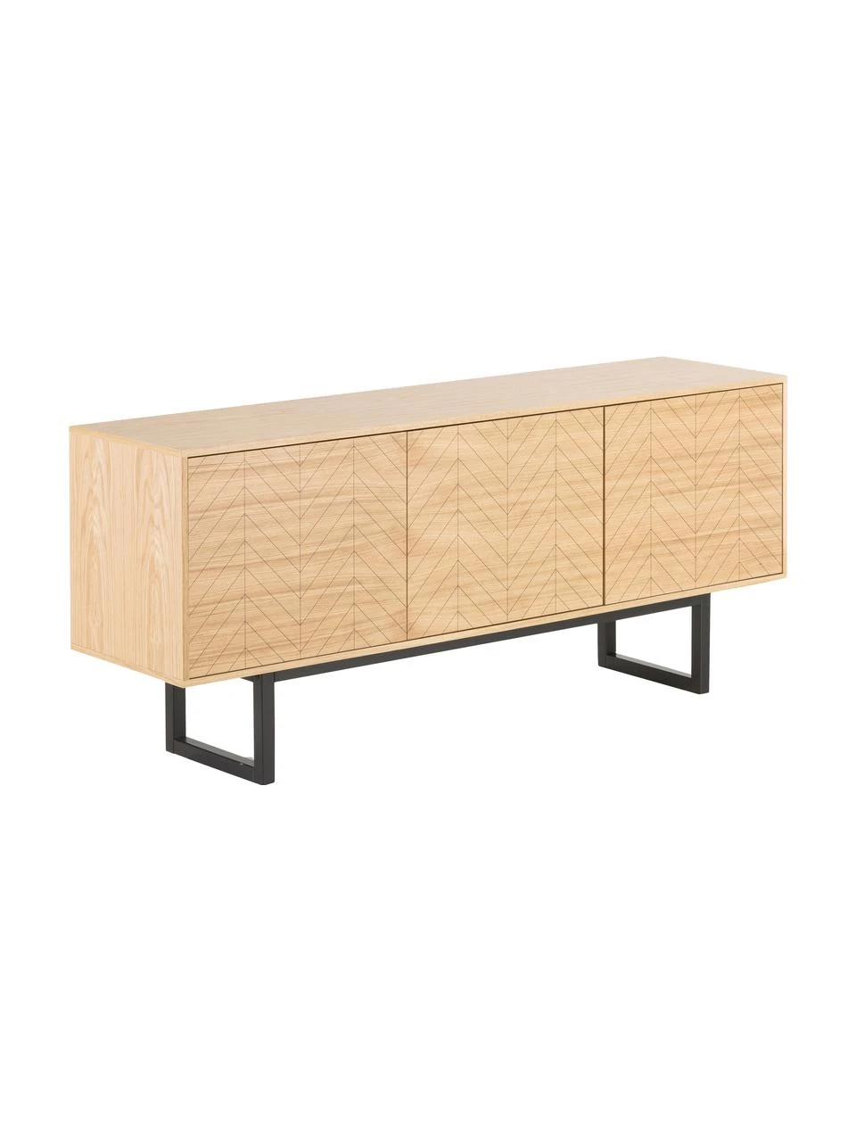 Woodman Sideboard Camden mit Türen und Eichenholzfurnier, B 175 x H 75 cm
