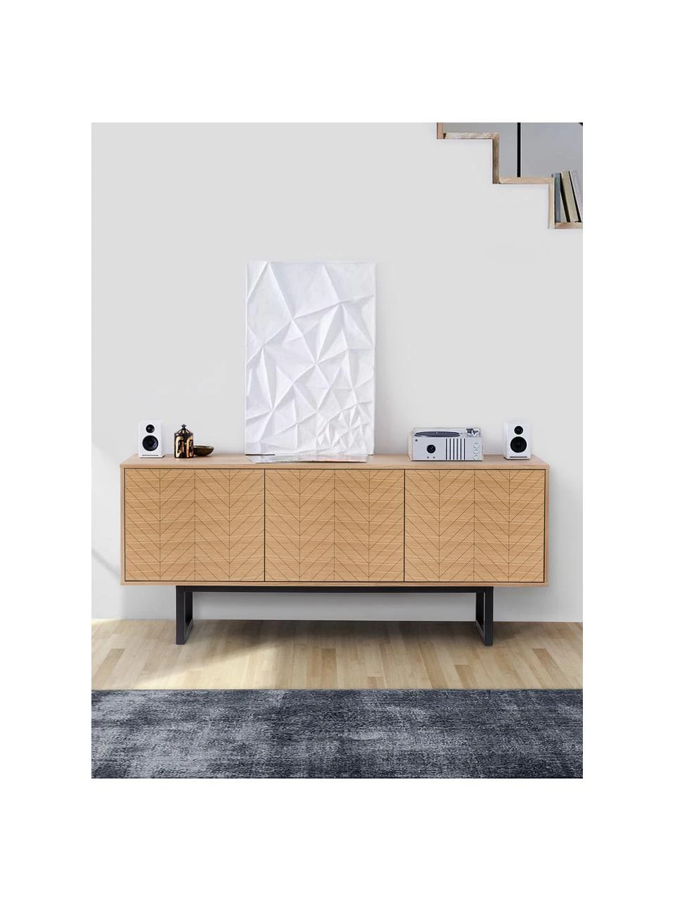 Woodman Sideboard Camden mit Türen und Eichenholzfurnier, B 175 x H 75 cm – Bild 2