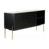 Westwing Collection Sideboard Jesper mit Türen in Schwarz, B 160 x H 80 cm
