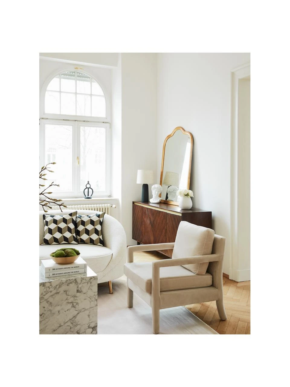 Westwing Collection Sideboard Karl mit Türen aus massivem Mangoholz, B 165 x H 61 cm – Bild 2