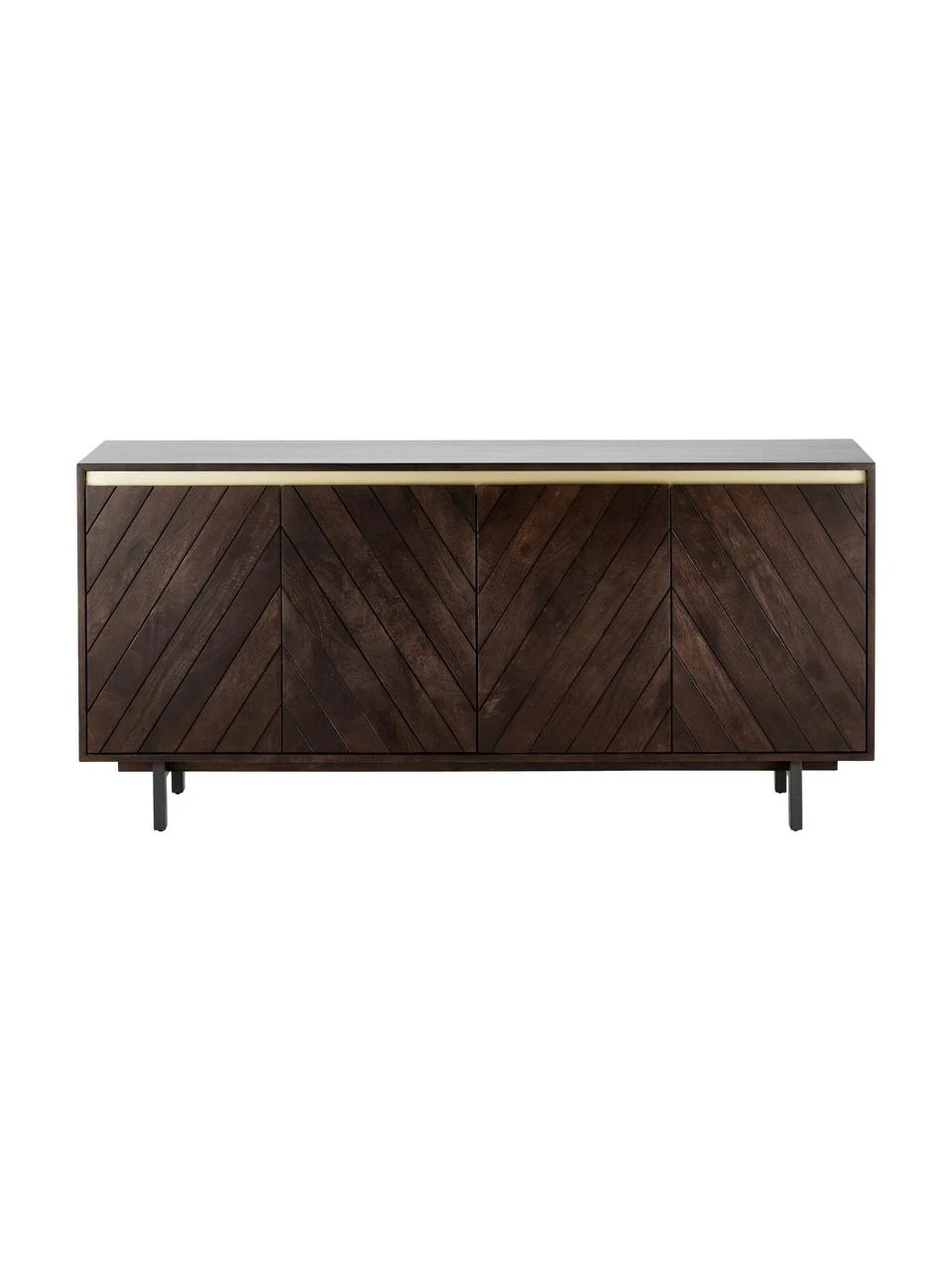 Westwing Collection Sideboard Karl mit Türen aus massivem Mangoholz, B 165 x H 61 cm – Bild 4