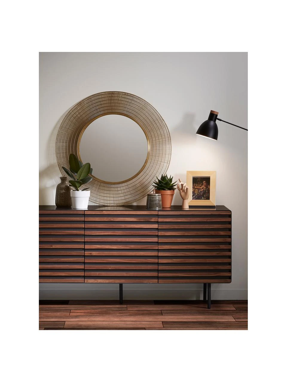 Sideboard Kesia mit Türen und Walnussfurnier, B 162 x H 74 cm – Bild 2