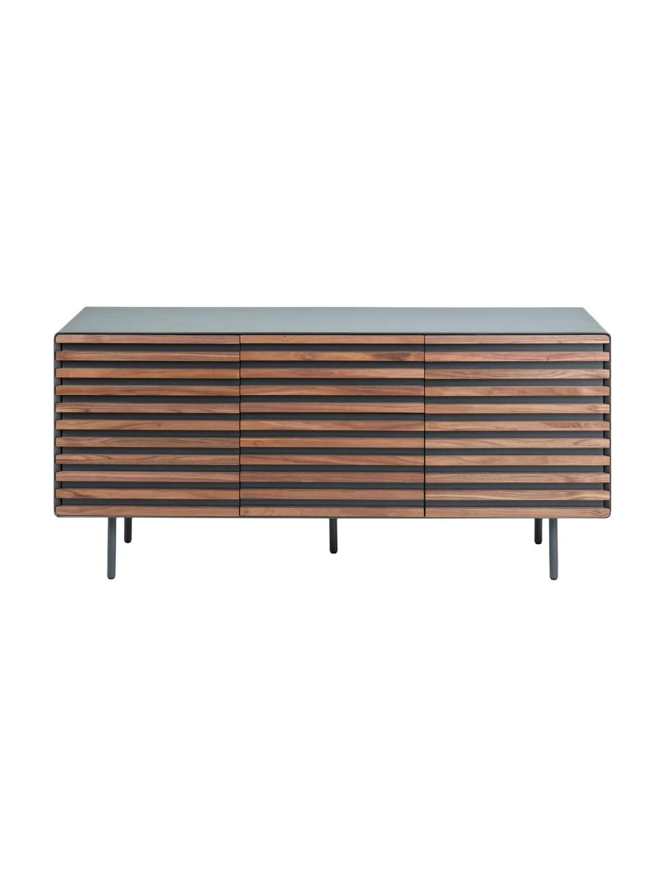 Sideboard Kesia mit Türen und Walnussfurnier, B 162 x H 74 cm – Bild 4