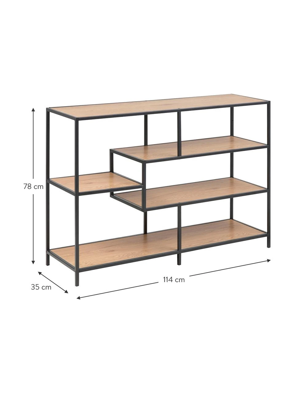 Standregal Seaford aus Holz und Metall, B 114 x H 78 cm – Bild 4