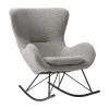 Westwing Collection Teddy-Schaukelstuhl Wing in Grau mit Metall-Füßen, B 77 x H 109 cm