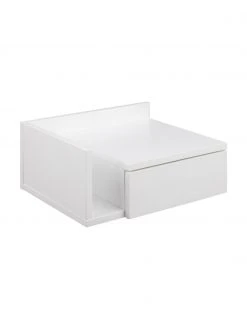 Wand-Nachttisch Ashlan in Weiß mit Schublade, B 40 x H 17 cm