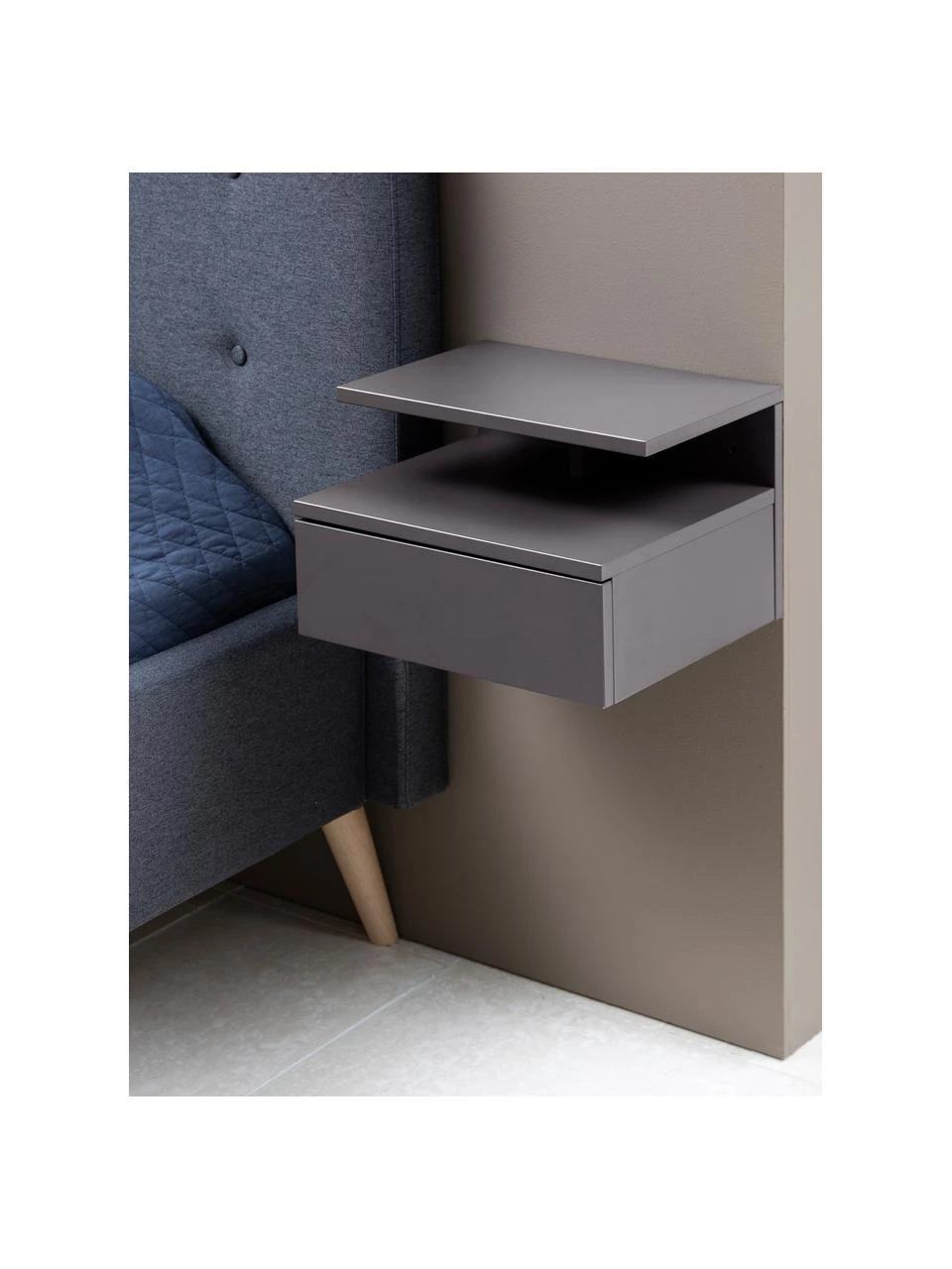 Wand-Nachttisch Ashlan mit Schublade, B 35 x H 23 cm – Bild 2