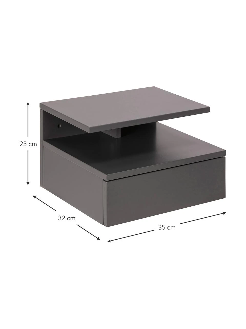 Wand-Nachttisch Ashlan mit Schublade, B 35 x H 23 cm – Bild 3