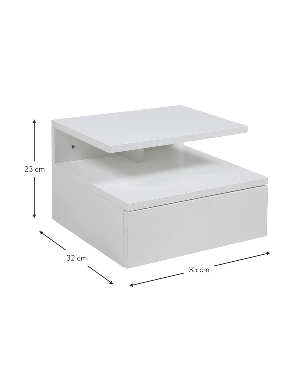 Wand-Nachttisch Ashlan mit Schublade, B 35 x H 23 cm – Bild 3