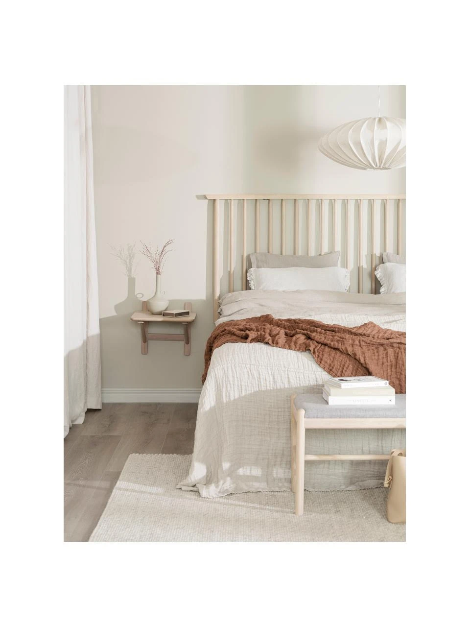 Rowico Wand-Nachttisch Camrose aus Eichenholz, B 40 x H 35 cm – Bild 6