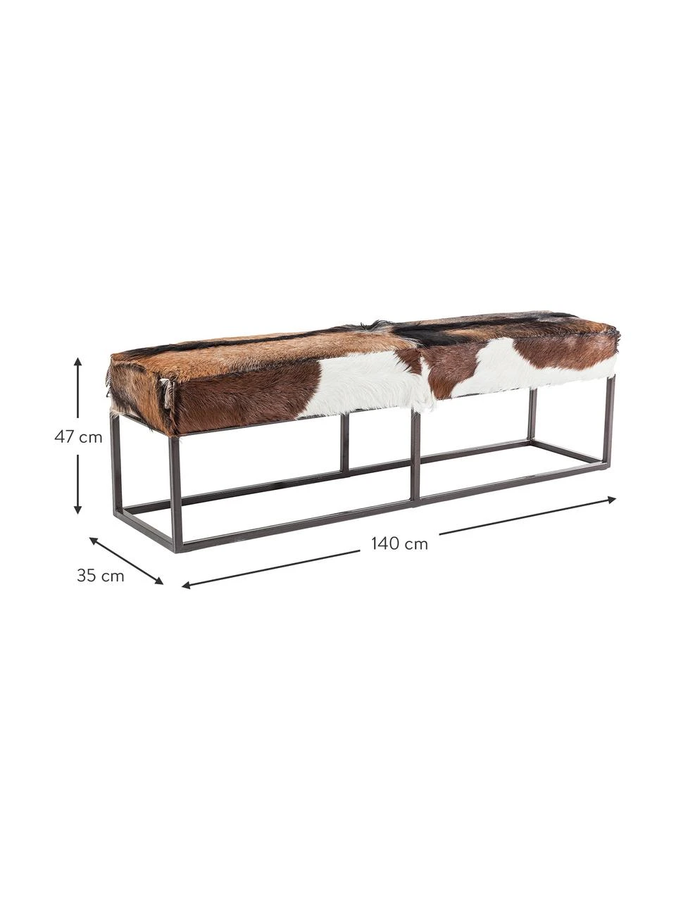 Kare Design Ziegenfell-Sitzbank Country Life, B 140 x H 47 cm – Bild 2